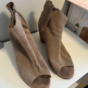 Toms Brown Perforated Ankle Booties